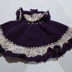 Charming Purple and Cream Crochet Diaper Cover